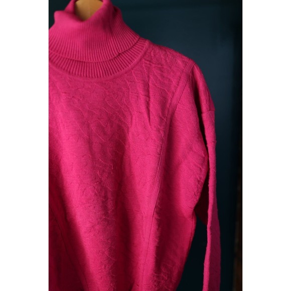 Vintage Tyrolia By Head Hot Pink Barbie Ski Turtleneck Sweater Wool Blend L - Picture 4 of 15